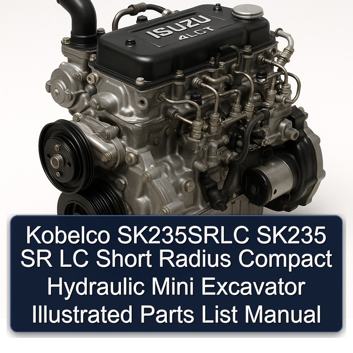 Kobelco SK235SRLC SK235 SR LC Short Radius Compact Hydraulic Mini Excavator Illustrated Parts List Manual