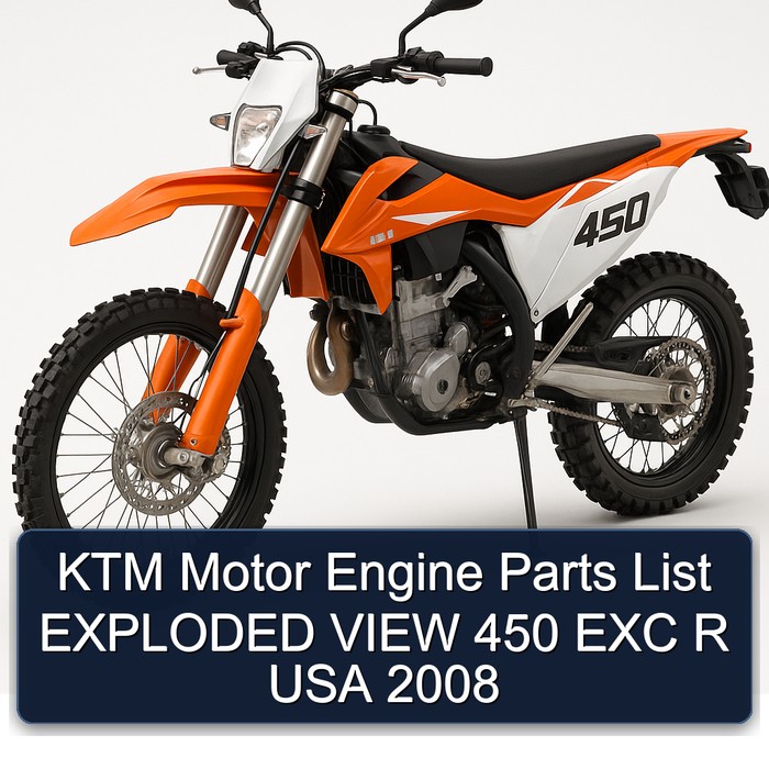 KTM Motor Engine Parts List EXPLODED VIEW 450 EXC R USA 2008