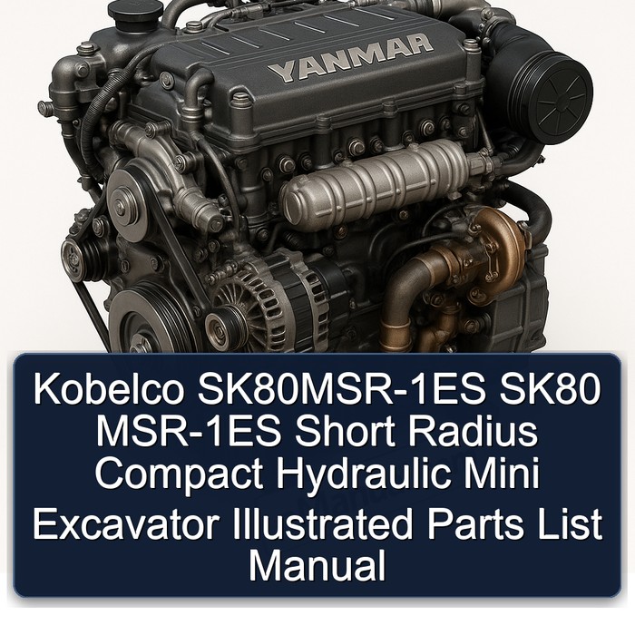 Kobelco SK80MSR-1ES SK80 MSR-1ES Short Radius Compact Hydraulic Mini Excavator Illustrated Parts List Manual