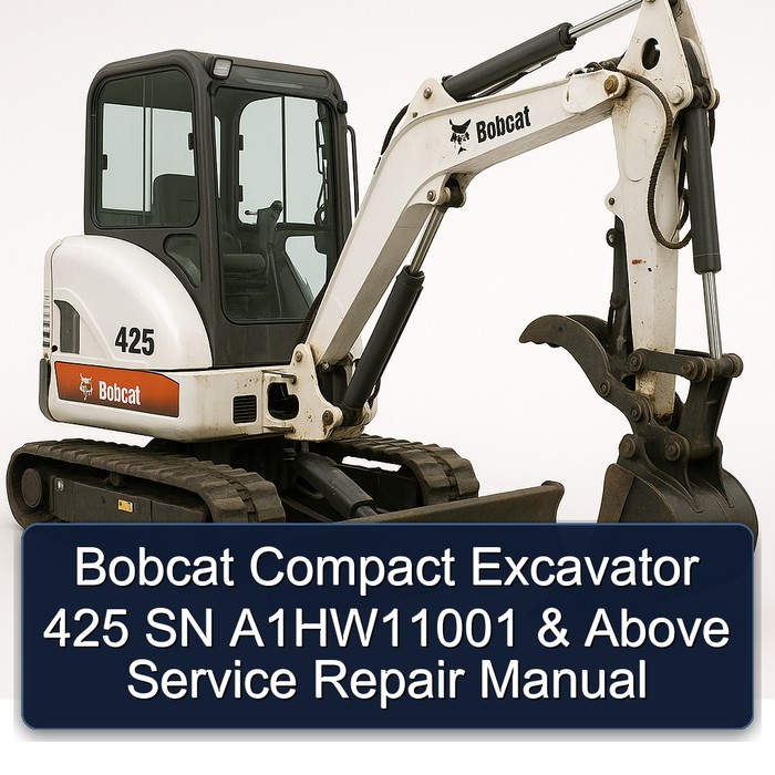 Bobcat Compact Excavator 425 SN A1HW11001 & Above Service Repair Manual