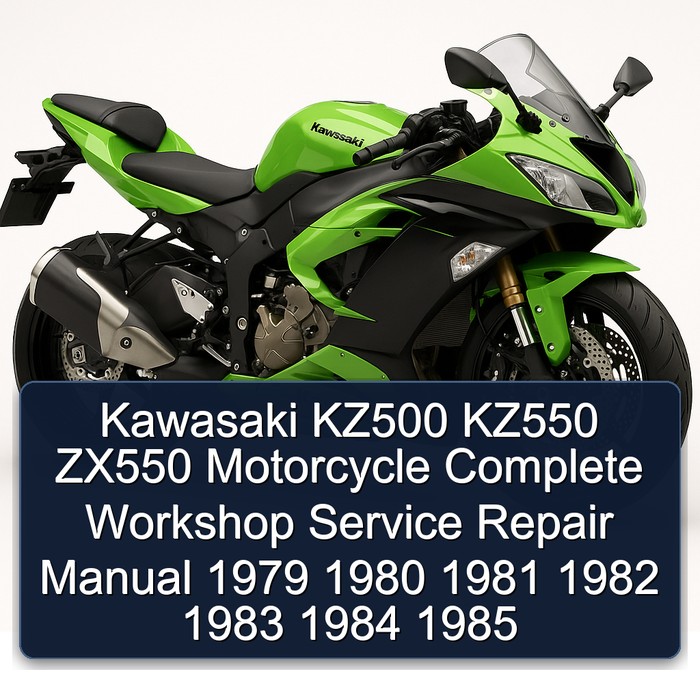Kawasaki KZ500 KZ550 ZX550 Motorcycle Manual completo de servicio y reparación del taller 1979 1980 1981 1982 1983 1984 1985