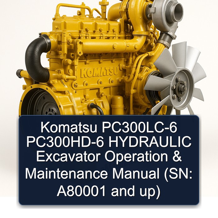 Komatsu PC300LC-6 PC300HD-6 HYDRAULIC Excavator Operation & Maintenance Manual (SN: A80001 and up)