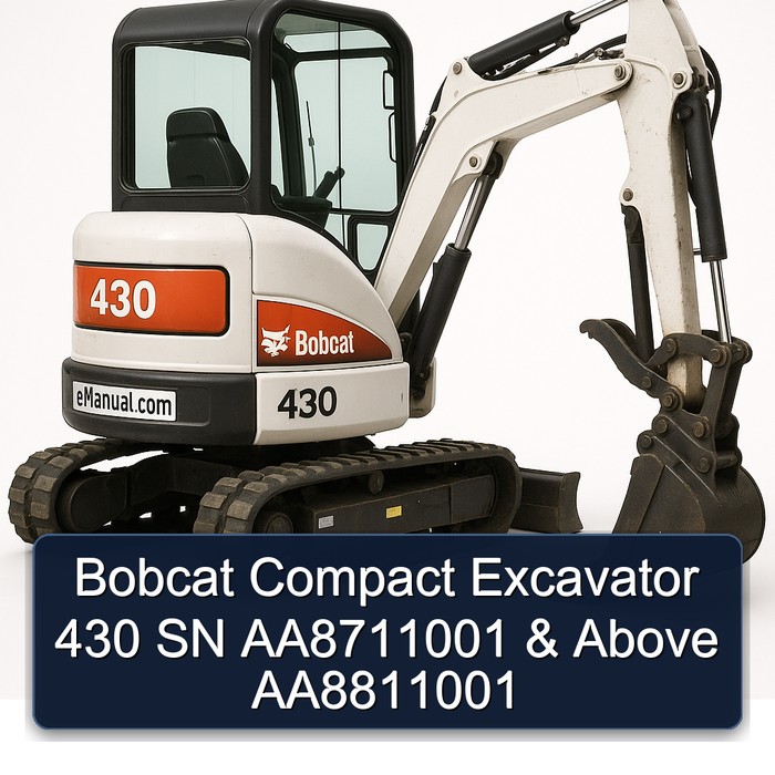 Bobcat Compact Excavator 430 SN AA8711001 & Above AA8811001