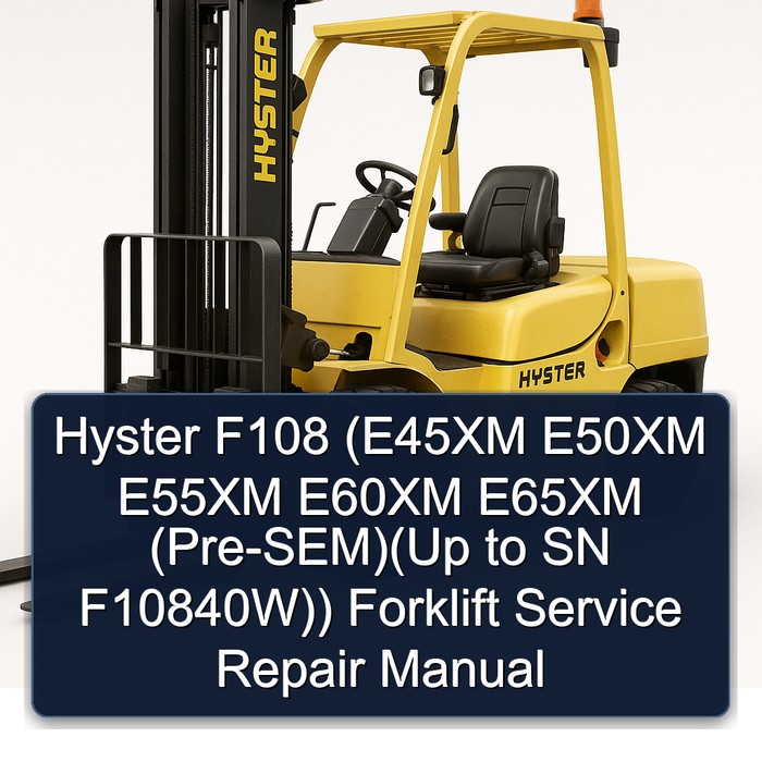 Manual de Servicio y Reparación de la Carretilla Elevadora Hyster F108 (E45XM E50XM E55XM E60XM E65XM (Pre-SEM)(Hasta SN F10840W))