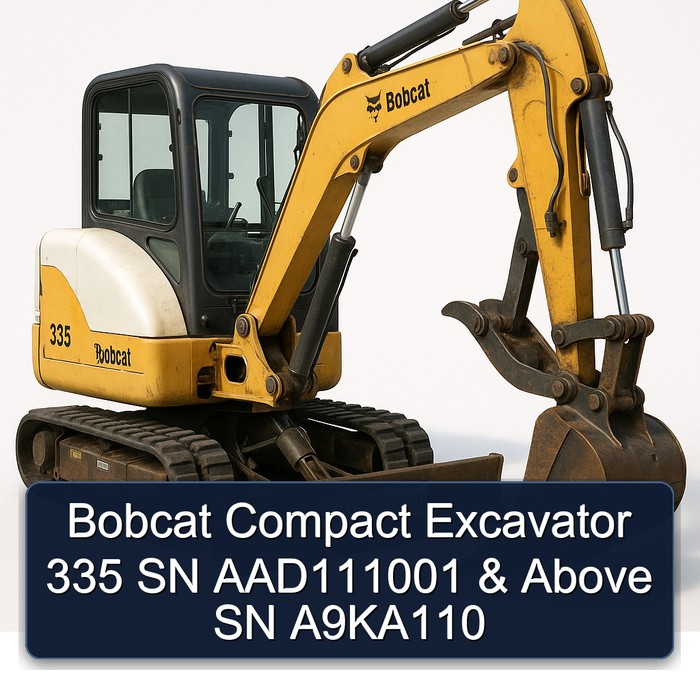 Bobcat Compact Excavator 335 SN AAD111001 & Above SN A9KA110