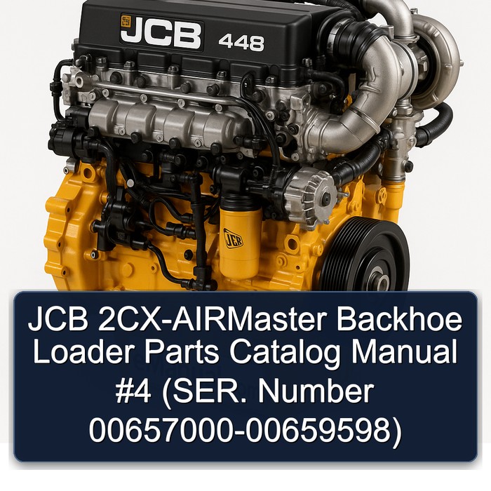 JCB 2CX-AIRMaster Backhoe Loader Parts Catalog Manual #4 (SER. Number 00657000-00659598)