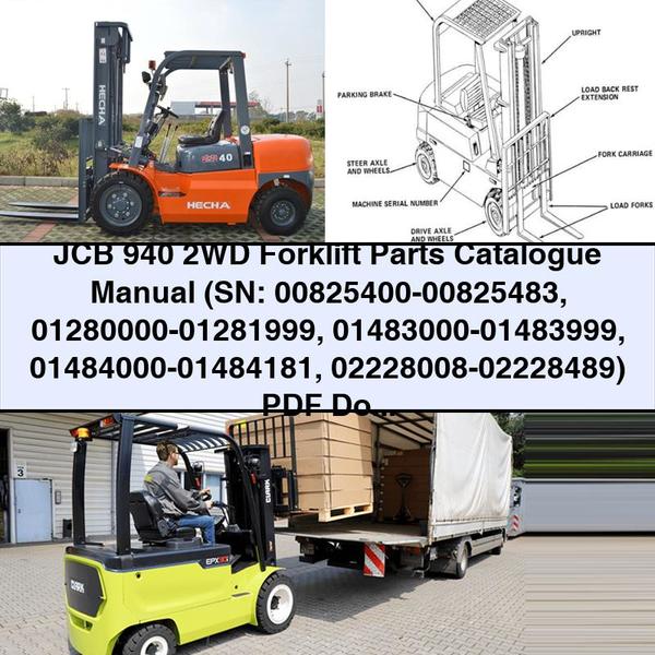 Catálogo de Partes y Manual de la Carretilla Elevadora JCB 940 2WD (SN: 00825400-00825483 01280000-01281999 01483000-01483999 01484000-01484181 02228008-02228489)