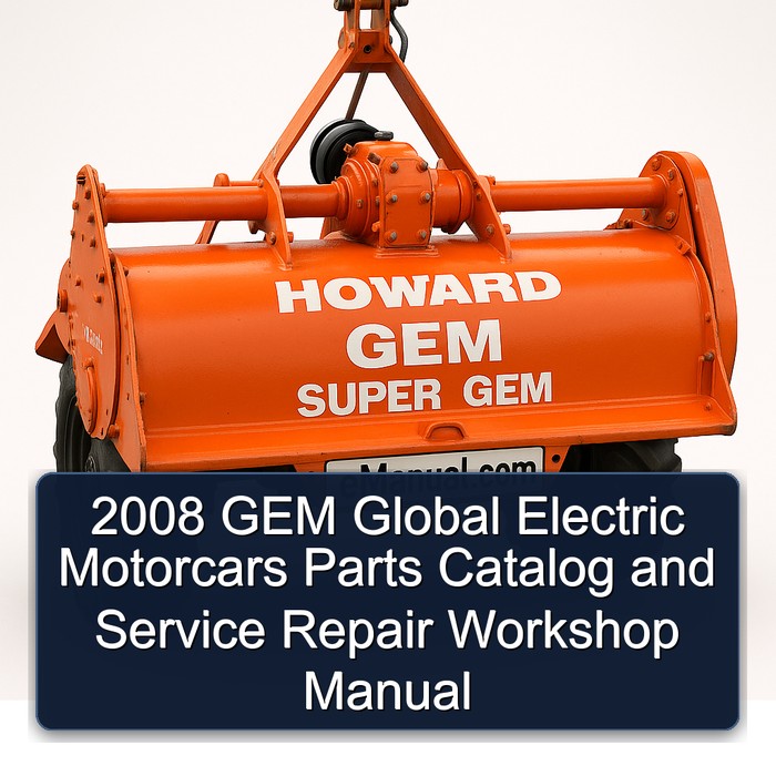 2008 GEM Global Electric Motorcars Parts Catalog and Service Repair Workshop Manual 