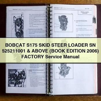 BOBCAT S175 SKID Steer Loader SN 525211001 & Above (Book EDITION 2006) Factory Service Repair Manual 