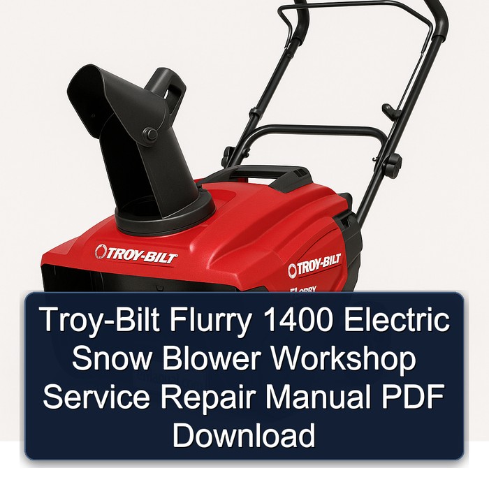 Troy-Bilt Flurry 1400 Electric Snow Blower Workshop Service Repair Manual PDF Download