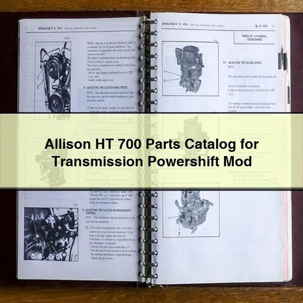 Allison HT 700 Parts Catalog for Transmission Powershift Mod