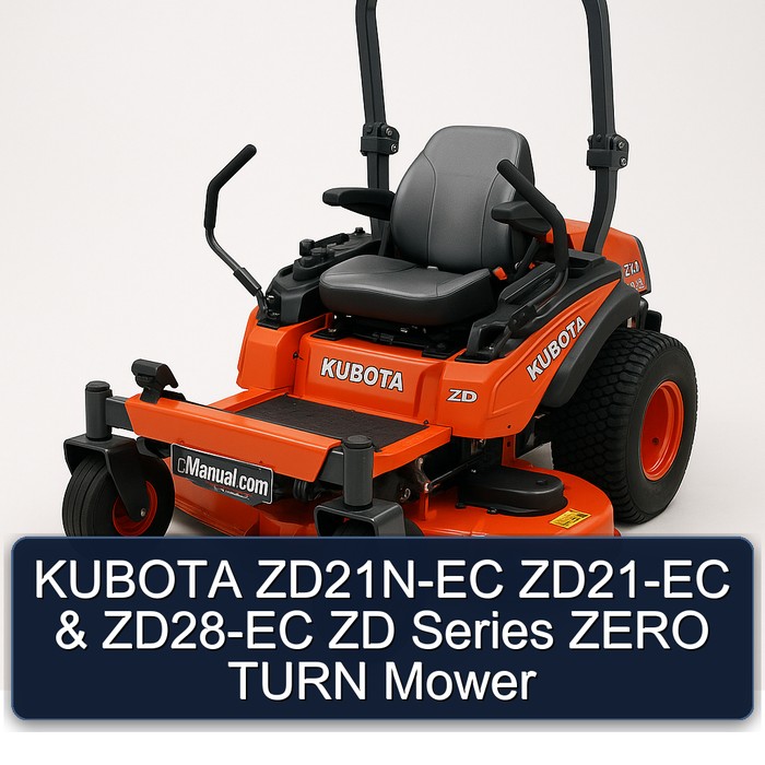 KUBOTA ZD21N-EC ZD21-EC & ZD28-EC ZD Series ZERO TURN Mower