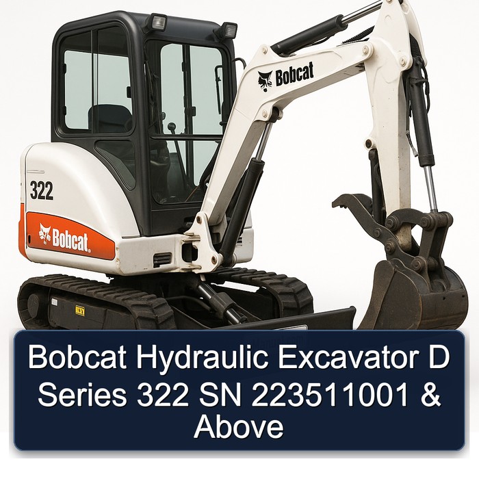 Bobcat Hydraulic Excavator D Series 322 SN 223511001 & Above