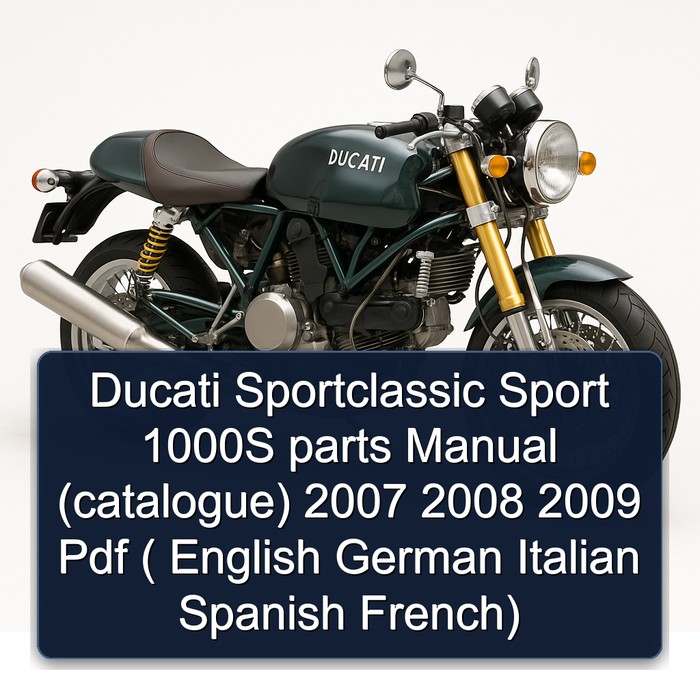 Ducati Sportclassic Sport 1000S parts Manual (catalogue) 2007 2008 2009 Pdf ( English German Italian Spanish French)