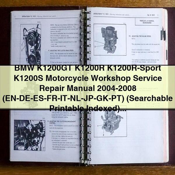 BMW K1200GT K1200R K1200R-Sport K1200S Motorcycle Workshop Service Repair Manual 2004-2008