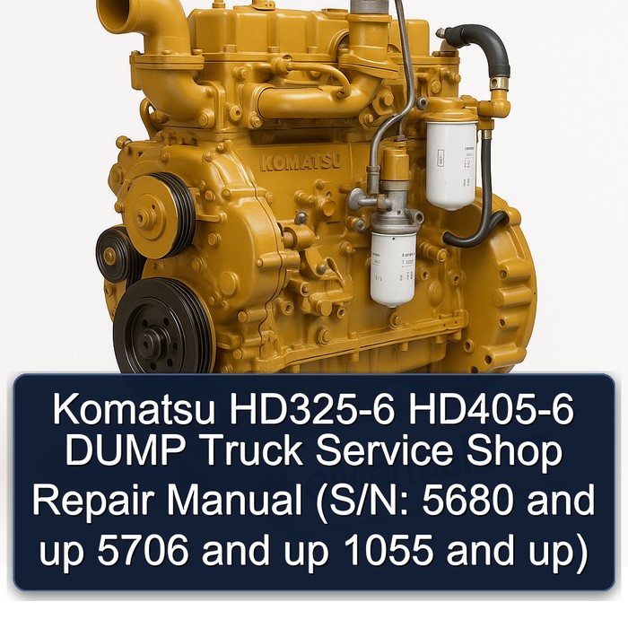 Komatsu HD325-6 HD405-6 DUMP Truck Service Shop Repair Manual (S/N: 5680 and up 5706 and up 1055 and up)