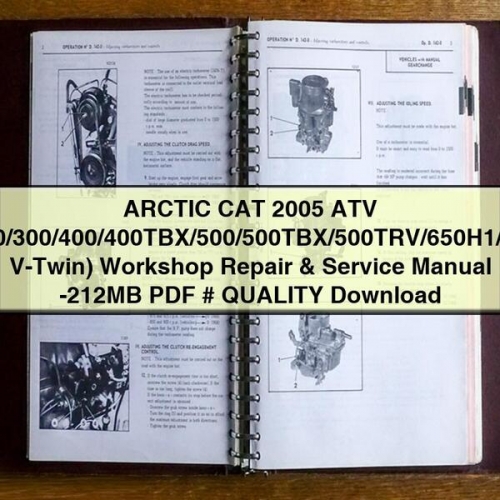 Manual de Reparación y Servicio para ATV Arctic Cat 2005 (200/300/400/400TBX/500/500TBX/500TRV/650H1/650 V-Twin) - PDF 212 MB