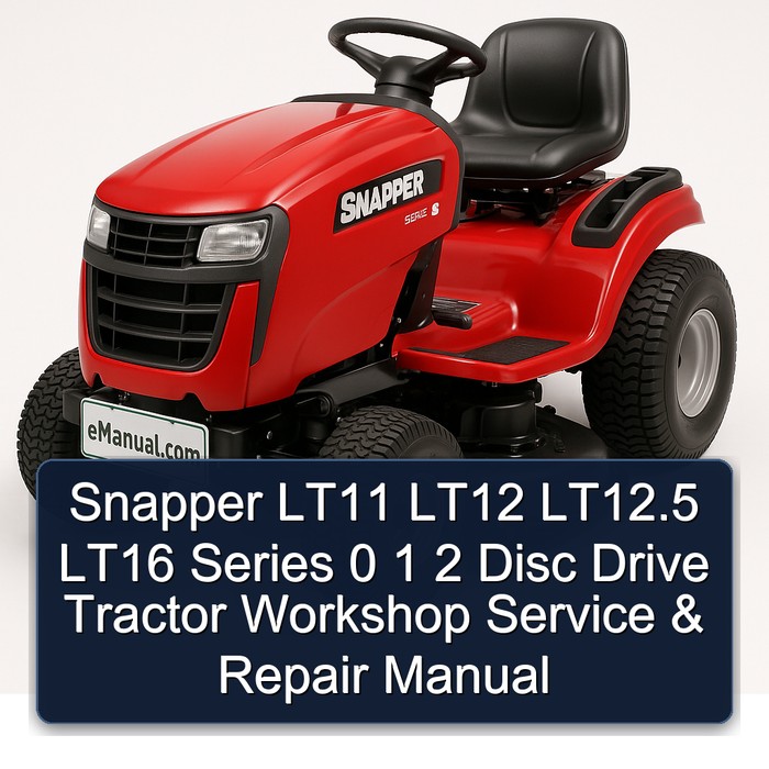 Snapper LT11 LT12 LT12.5 LT16 Series 0 1 2 Disc Drive Tractor Workshop Service Repair Manual PDF Download