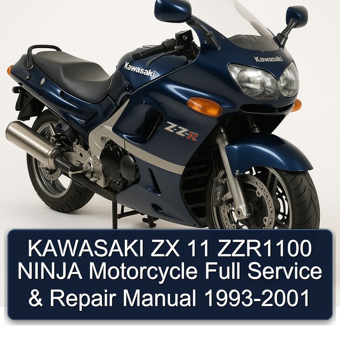 KAWASAKI ZX 11 ZZR1100 NINJA Motorcycle Full Service & Repair Manual 1993-2001