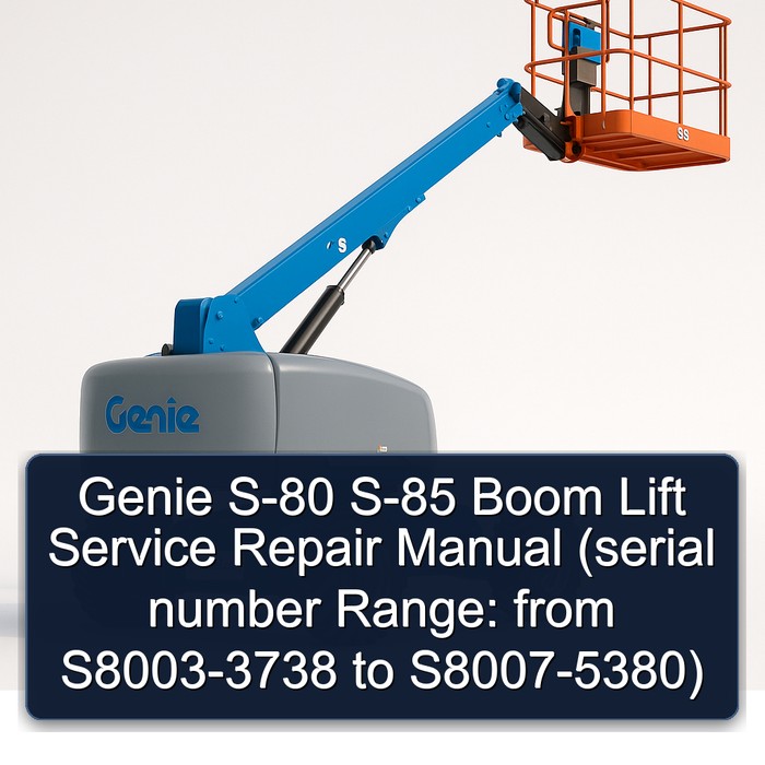 Genie S-80 S-85 Boom Lift Service Repair Manual (serial number Range: from S8003-3738 to S8007-5380) 