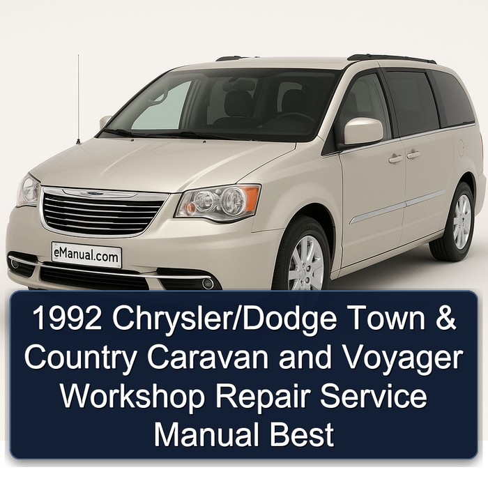 1992 Chrysler/Dodge Town & Country Caravan and Voyager Workshop Repair Service Manual Best 