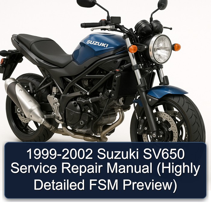 1999-2002 Suzuki SV650 Manual de servicio y reparación (Highly Detailed FSM Preview)