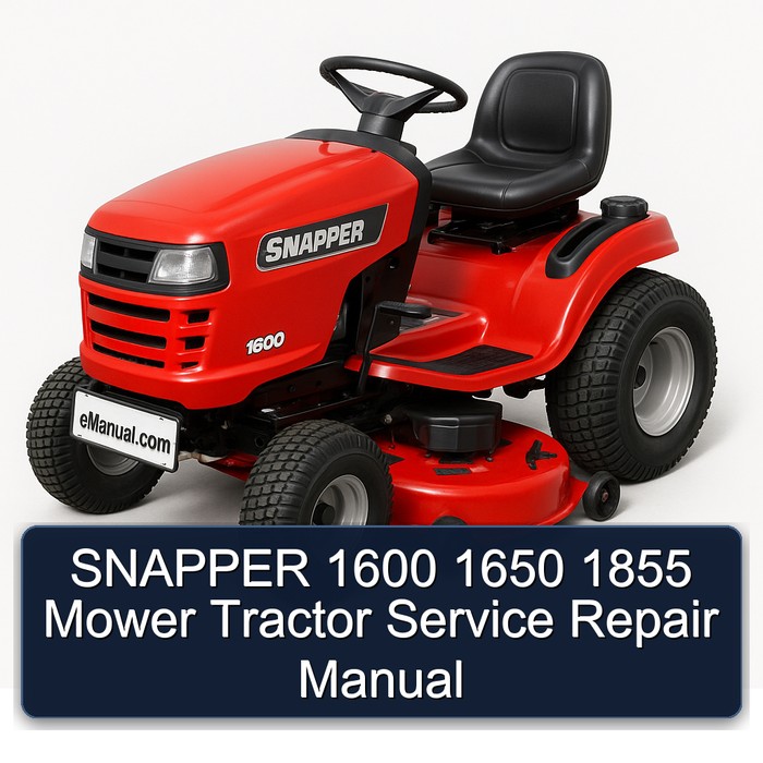 Manual de Servicio y Reparación para Tractor Cortacésped SNAPPER 1600 1650 1855