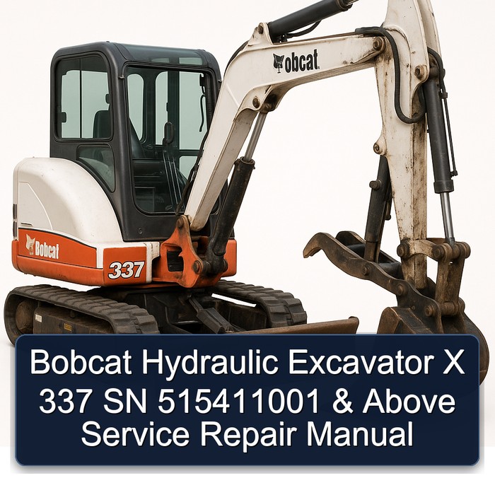 Bobcat Hydraulic Excavator X 337 SN 515411001 & Above Service Repair Manual