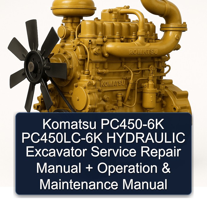 Komatsu PC450-6K PC450LC-6K HYDRAULIC Excavator Service Repair Manual + Operation & Maintenance Manual