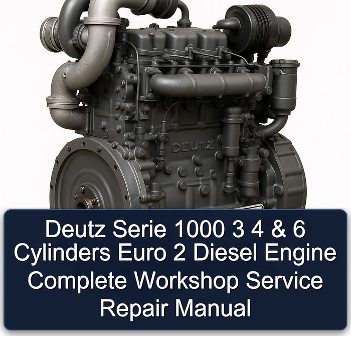 Deutz Serie 1000 3 4 & 6 Cylinders Euro 2 Diesel Engine Complete Workshop Service Repair Manual 