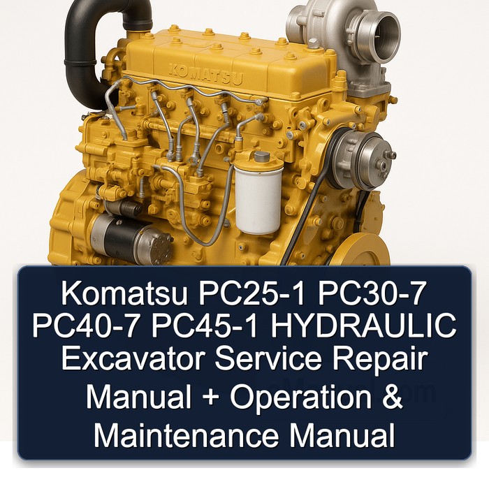 Komatsu PC25-1 PC30-7 PC40-7 PC45-1 HYDRAULIC Excavator Service Repair Manual + Operation & Maintenance Manual