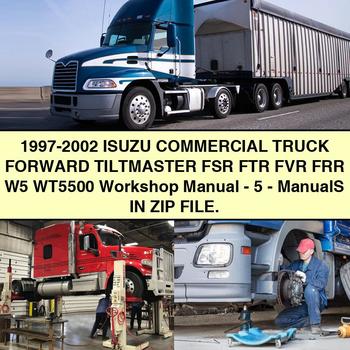 1997-2002 Isuzu Commercial Truck Forward TILTMaster FSR FTR FVR FRR W5 WT5500 Workshop Manual-5-ManualS IN ZIP FILE. 