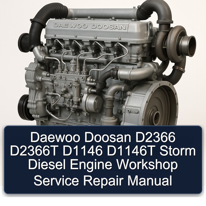 Manual de Servicio y Reparación del Motor Diesel Daewoo Doosan D2366/D2366T/D1146/D1146T Storm
