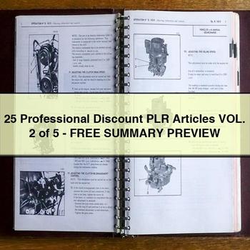 25 Professional Discount Plr Articles Vol. 2 of 5-Free Summary Preview PDF Download