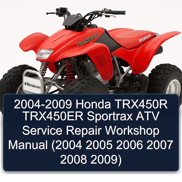 2004-2009 Honda TRX450R TRX450ER Sportrax ATV Service Repair Workshop Manual (2004 2005 2006 2007 2008 2009)