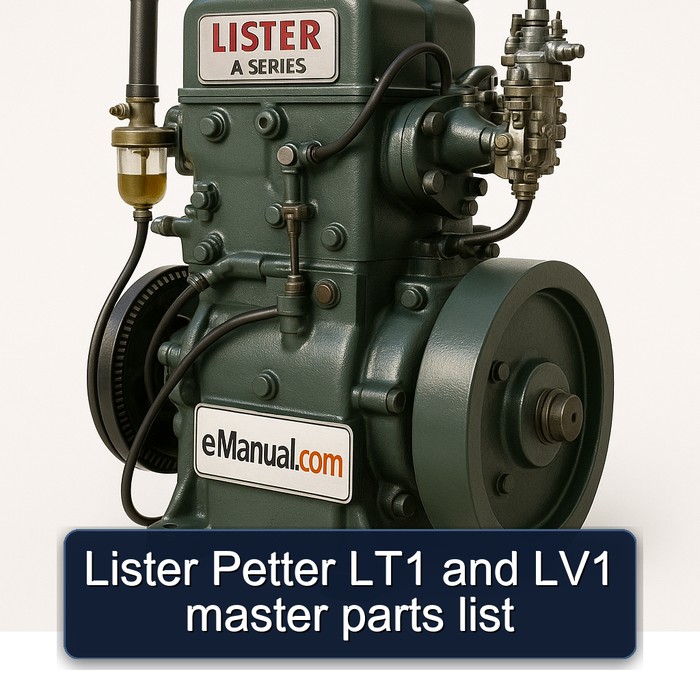Lister Petter LT1 and LV1 master parts list