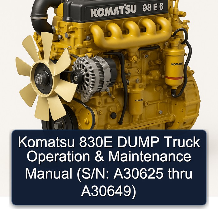 Komatsu 830E DUMP Truck Operation & Maintenance Manual (S/N: A30625 thru A30649) 