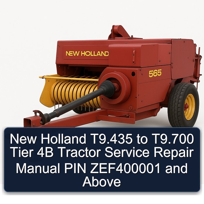 New Holland T9.435 T9.480 T9.530 T9.565 T9.600 T9.645 T9.700 Tier 4B (FINAL) Tractor Service Repair Manual PIN ZEF400001 And Above