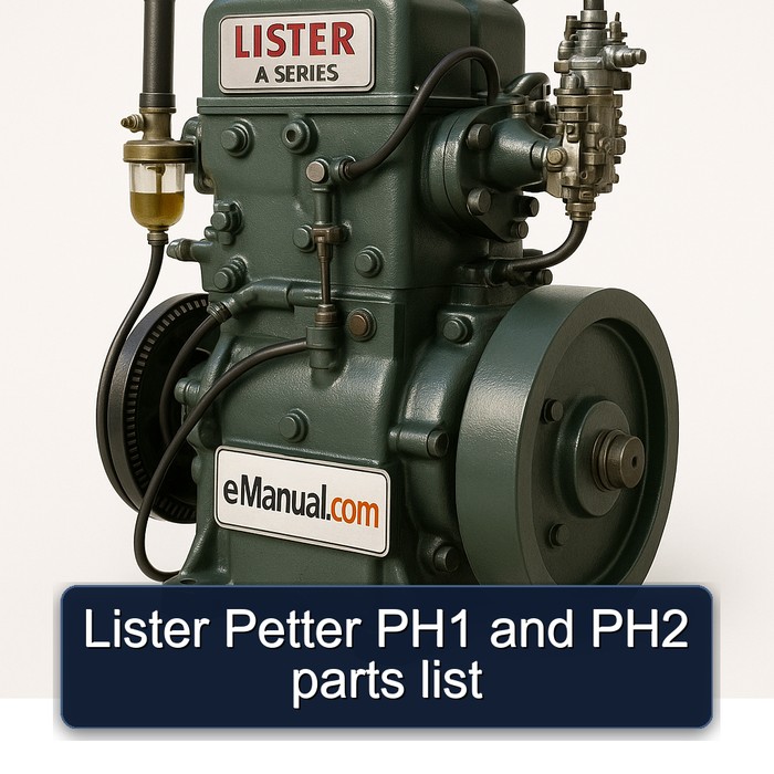 Lister Petter PH1 and PH2 parts list