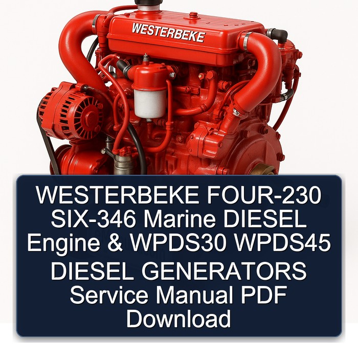 WESTERBEKE FOUR-230 SIX-346 Marine DIESEL Engine & WPDS30 WPDS45 DIESEL GENERATORS Service Manual PDF Download
