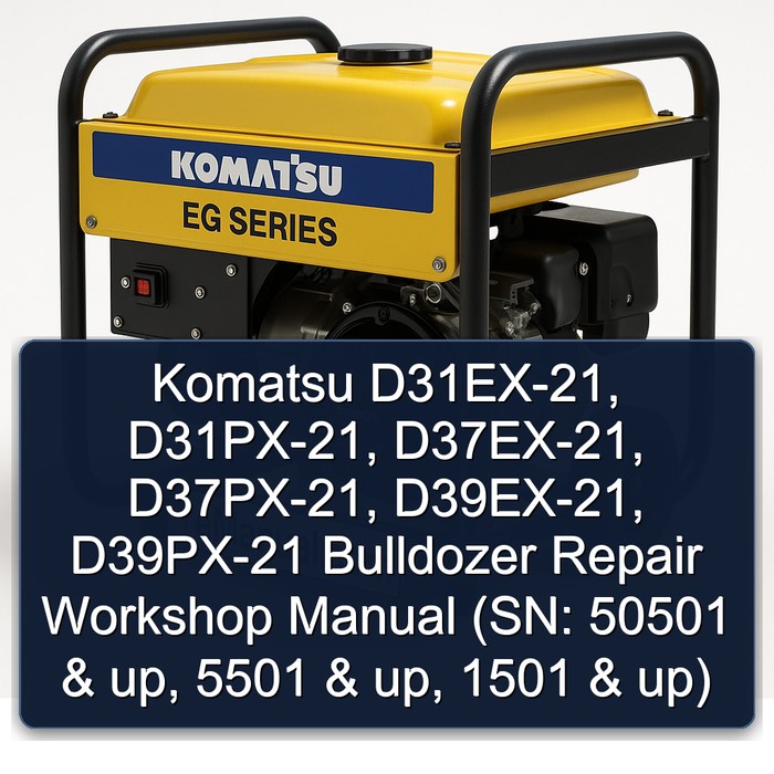 Komatsu D31EX-21, D31PX-21, D37EX-21, D37PX-21, D39EX-21, D39PX-21 Bulldozer Repair Workshop Manual (SN: 50501 & up, 5501 & up, 1501 & up)