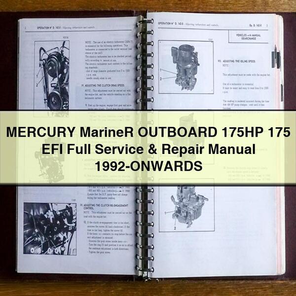 MERCURY Mariner OUTBOARD 175HP 175 EFI Full Manual de servicio y reparación 1992-ONWARDS