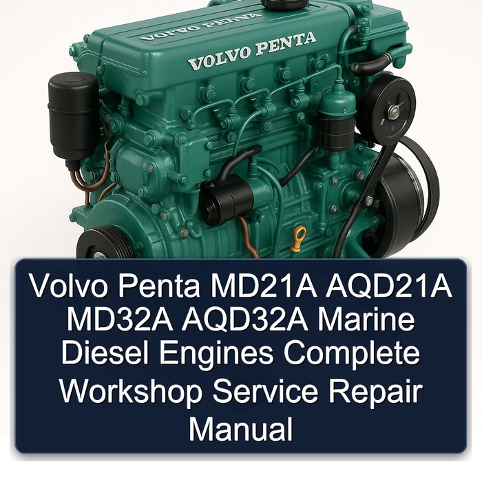 Volvo Penta MD21A AQD21A MD32A AQD32A Marine Diesel Engines Manual completo de servicio y reparación del taller