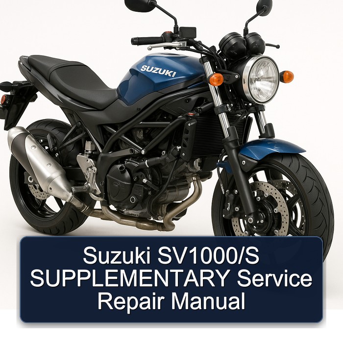 Suzuki SV1000/S SUPPLEMENTARY Manual de servicio y reparación