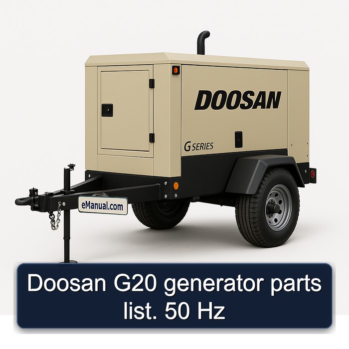 Doosan G20 generator parts list. 50 Hz