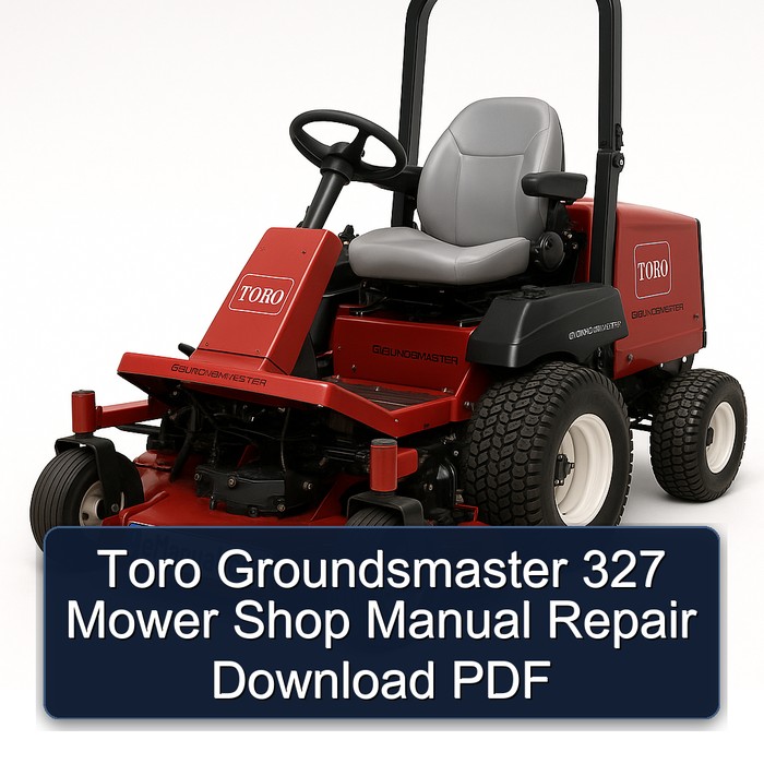 Toro Groundsmaster 327 Mower Shop Manual Repair Download PDF