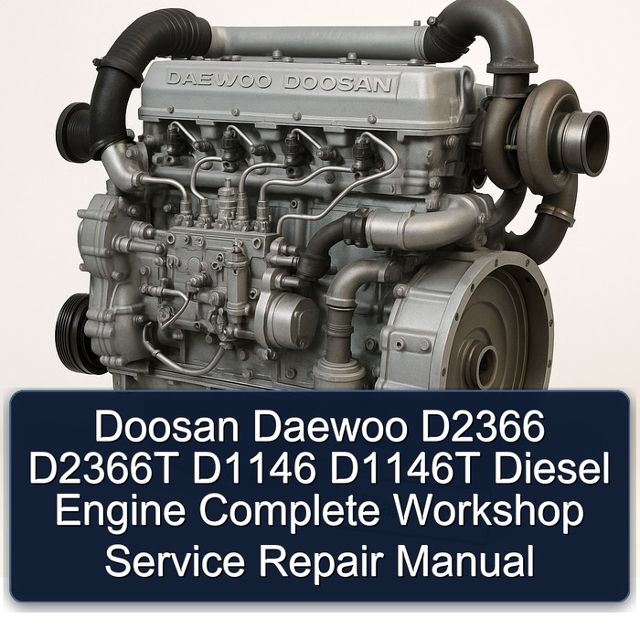 Manual de Reparación Completo para Motores Diésel Doosan Daewoo D2366, D2366T, D1146, D1146T