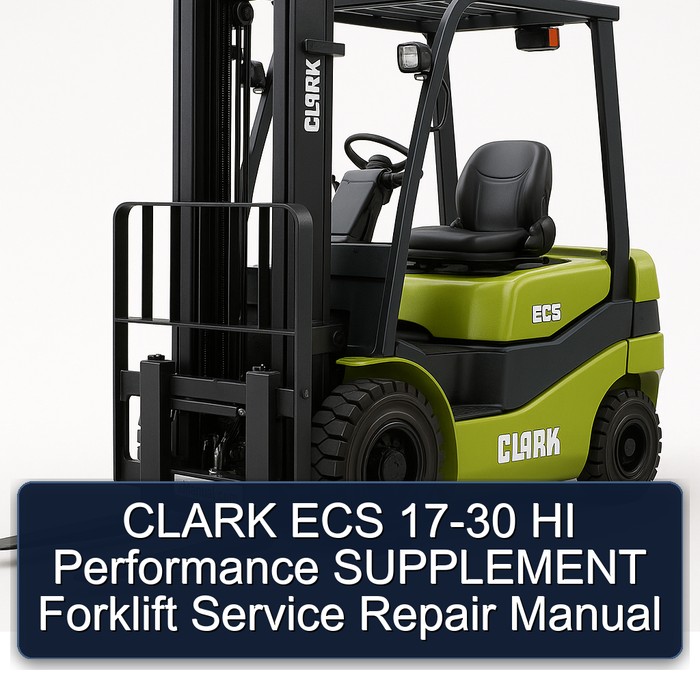 Manual de Reparación y Servicio para Montacargas CLARK ECS 17-30 HI Performance SUPPLEMENT