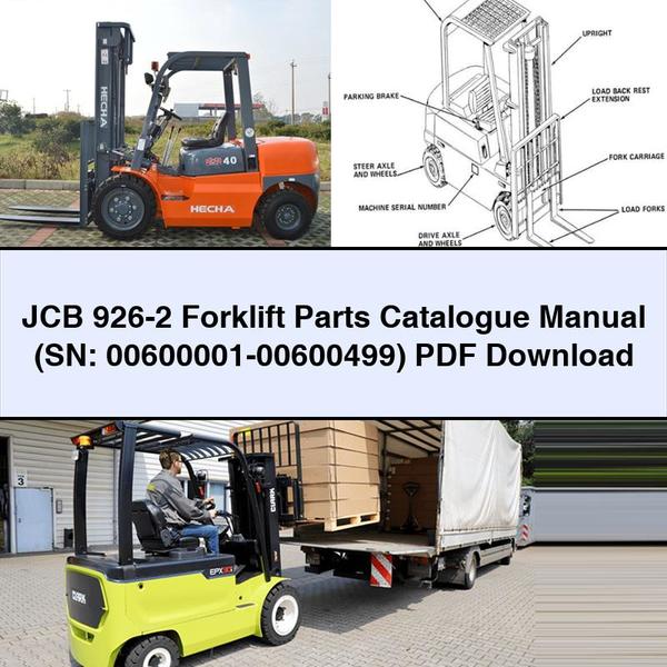 Catálogo de Piezas y Manual del Montacargas JCB 926-2 (SN: 00600001-00600499)