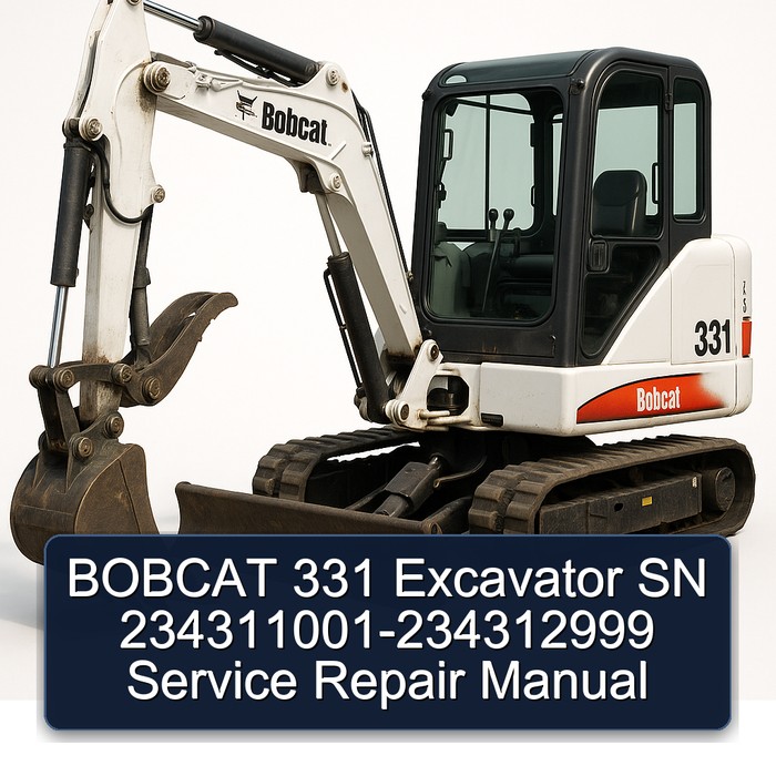 BOBCAT 331 Excavator SN 234311001-234312999 Service Repair Manual 
